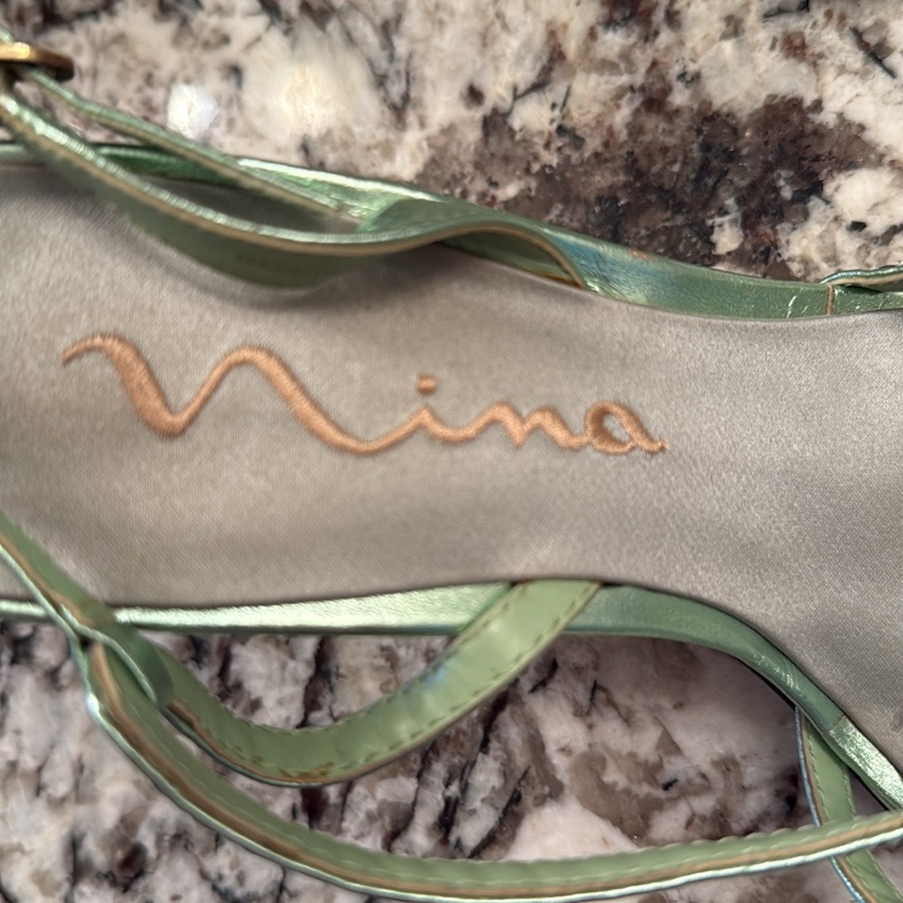 Nina Green Rhinestone Embellished Heels..size 9M
Leather upper ..from L&T.. - Picture 2 of 6